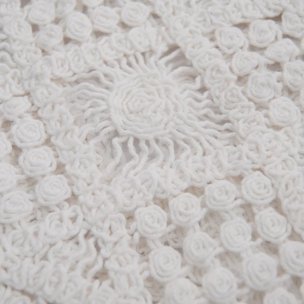 CLEARANCE White Bohemian Crochet Cropped Summer Boho Casual Tank Top - Picture 6 of 7